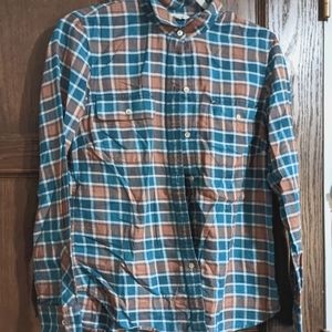 L.L. Bean Teal Checked Flannel